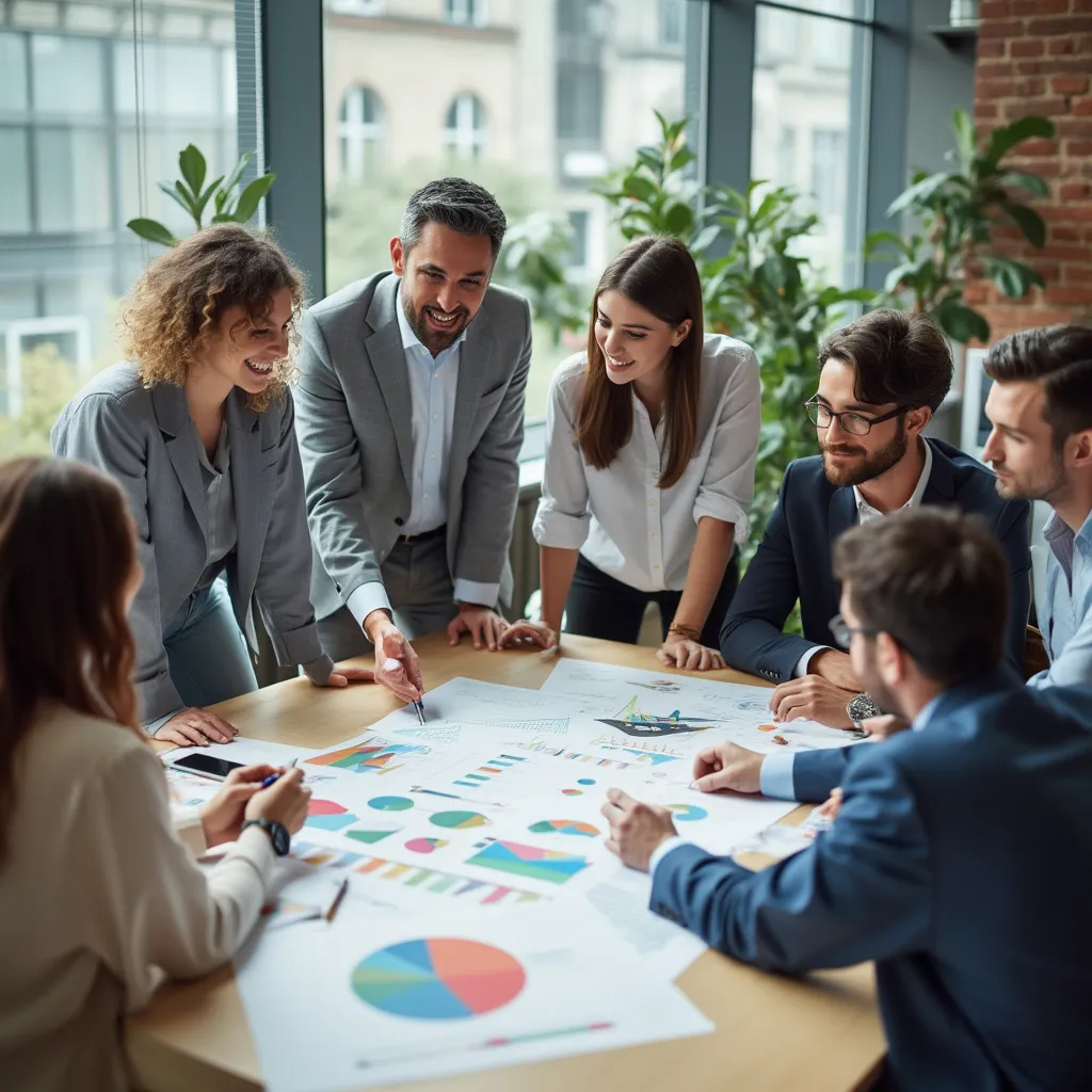 Equipo colaborando en estrategias de misión